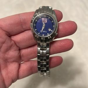 Used needs a battery Fossil NY Giants womens watch